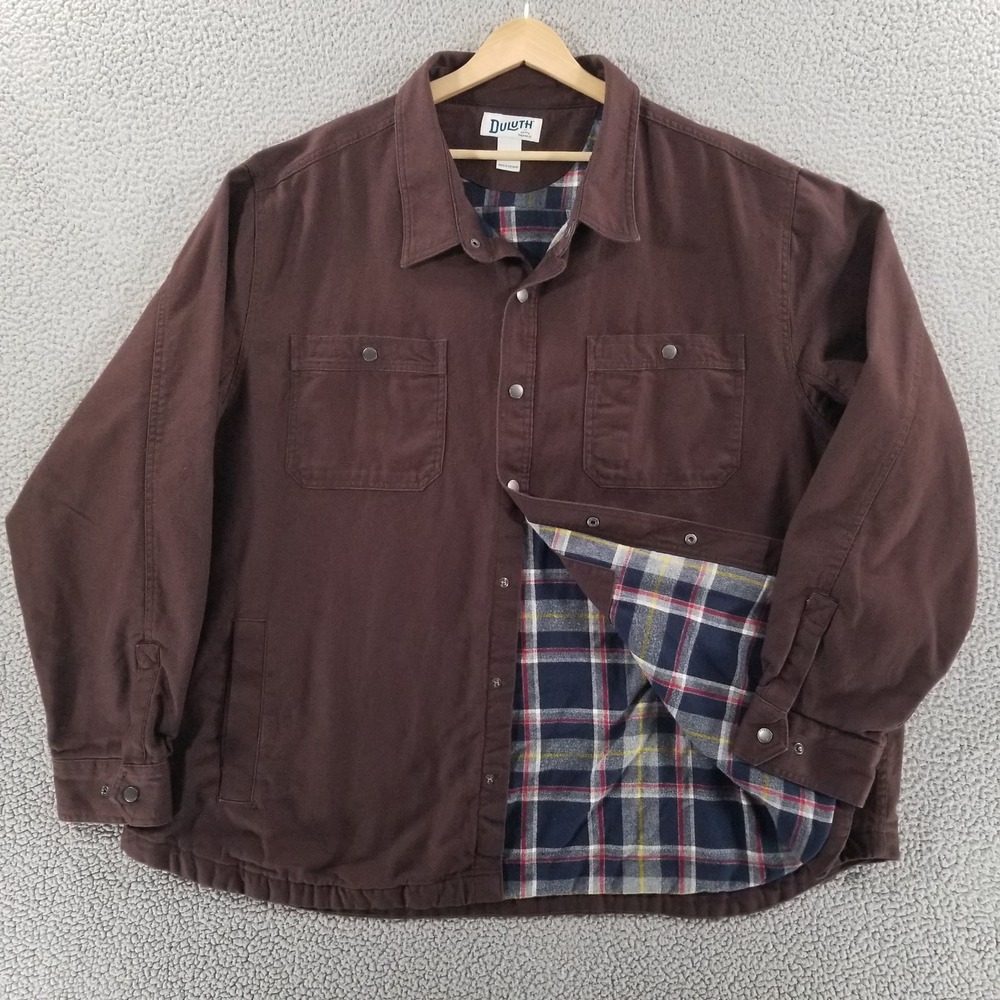 Duluth Trading Jacket Mens 4XL Snap Flannel Lined Canvas Limber Jac Workwear